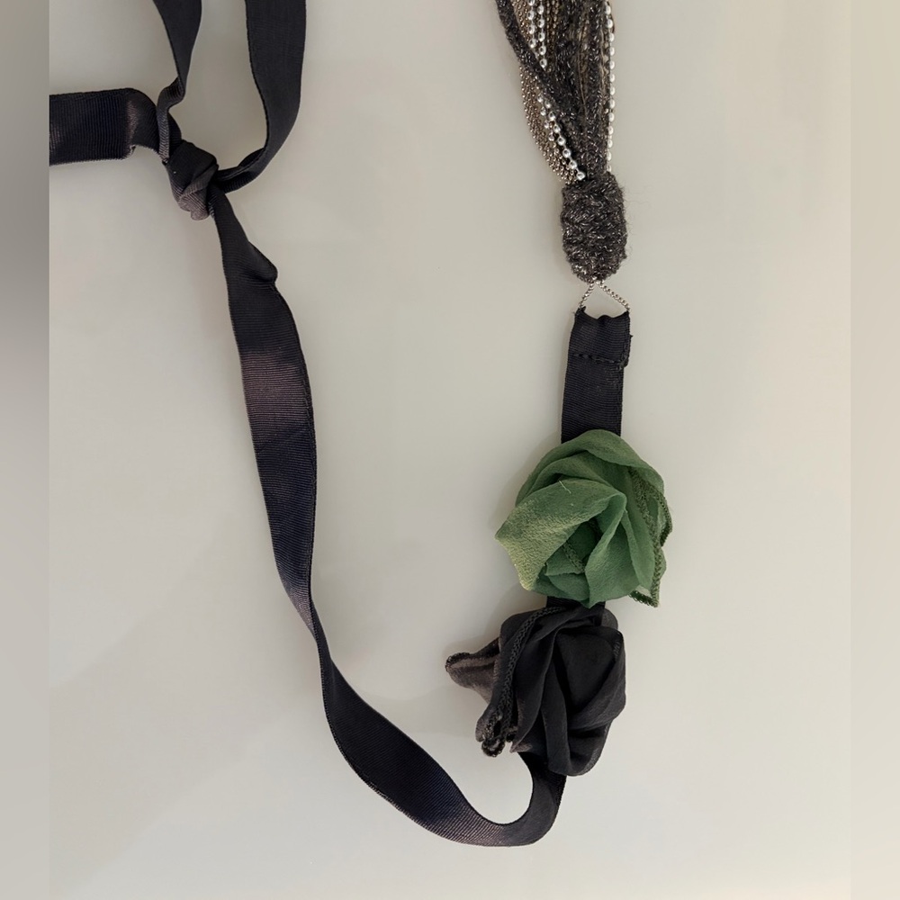 Brunello Cucinelli Black and Silver Multi-Strand Necklace - Picture 3 of 4